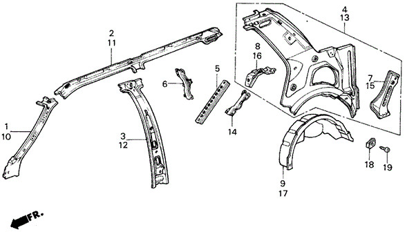 Inner Panel 4DR for 1986 Honda Civic #0