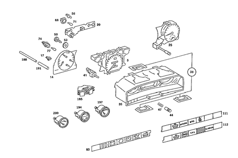 Instrument Cluster for 1986 Mercedes-Benz 190E #1