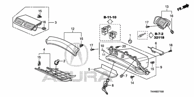 Instrument Panel Garnish (Passenger Side) for 2011 Acura TL #0