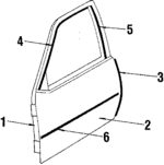 20717779 - Body: Door Shell for Buick: Skyhawk | Cadillac: Cimarron | Chevrolet: Cavalier | Oldsmobile: Firenza | Pontiac: J2000 Sunbird, Sunbird Image