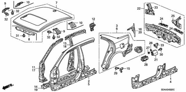 Outer Panel - Rear Panel (Plasma Style Panel) for 2007 Honda Accord #0