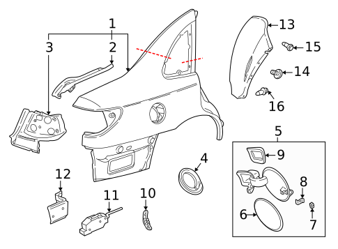 Quarter Panel & Components for 2003 Saturn L200 #0