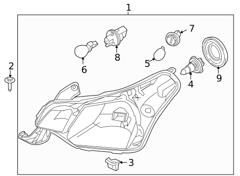 Headlamp Components for 2010 Ford Focus #1