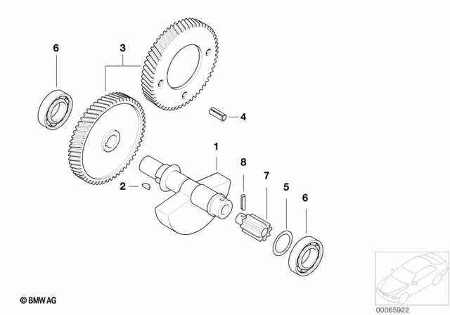 11272343243 - Engine: Woodruff Key - 4X5 for BMW-Motorrad Image