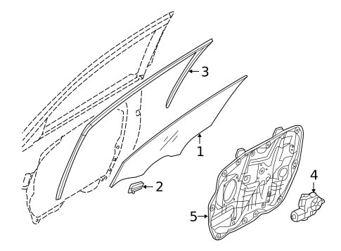 Glass - Front Door for 2012 Hyundai Azera #0