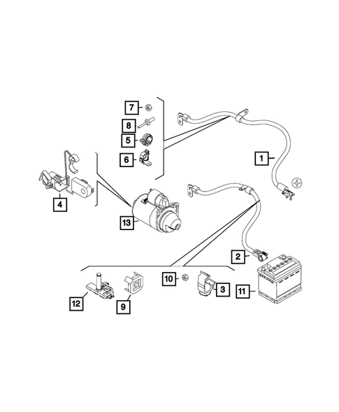 Battery, Battery Tray and Cables for 2015 Fiat 500L #0