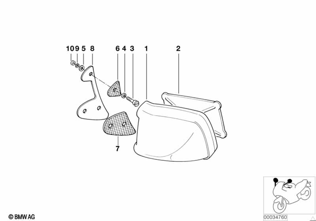 46631455151 - Body Equipment: Mirror Left - Polaris for BMW-Motorrad Image