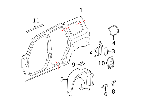 Quarter Panel & Components for 2010 Chevrolet HHR #0