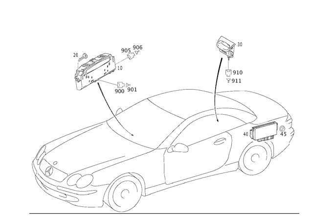 2305420011 - Electrical System: Clock for Mercedes-Benz: SL500, SL55 AMG, SL550, SL600, SL63 AMG, SL65 AMG Image image