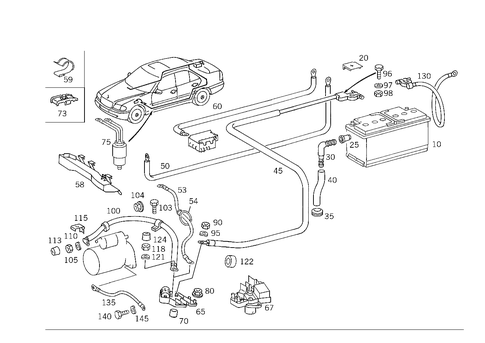 Battery and Starting Cable for 1997 Mercedes-Benz C230 #1