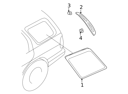 Glass & Hardware for 2000 Nissan Pathfinder #0