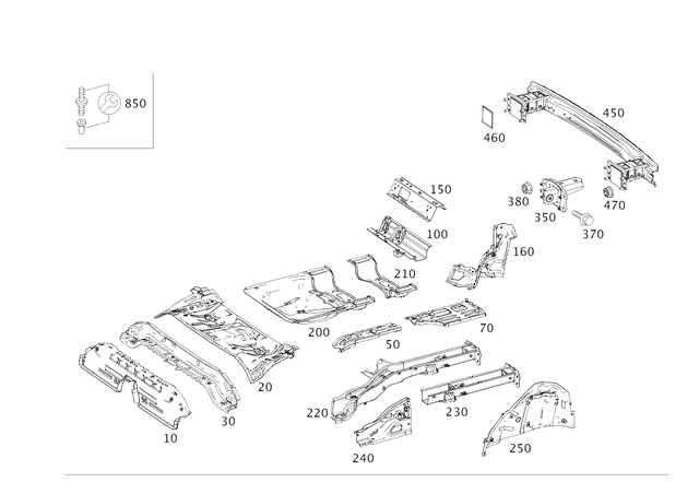 1176100410 - Substructure: Longitudinal Member for Mercedes-Benz Image image