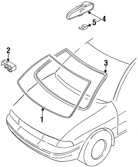 Glass - Windshield for 1996 Kia Sephia #0