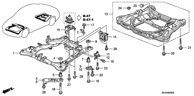 Front Beam - Rear Beam for 2008 Acura TSX #0