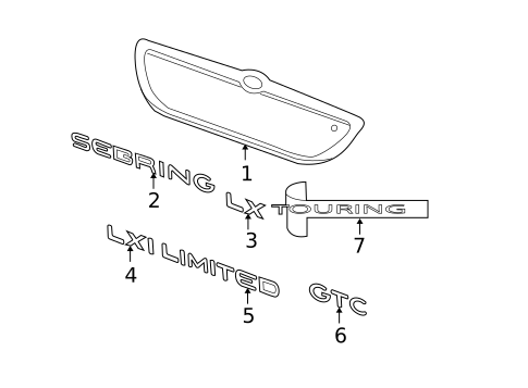 Exterior Trim - Trunk for 2003 Chrysler Sebring #0