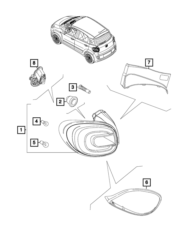 6QQ68U00AA - : Tail Lamp, Right for Mopar Image