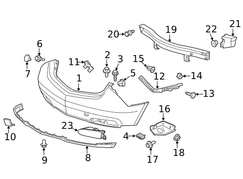 Bumper & Components - Rear for 2012 Acura ZDX #0