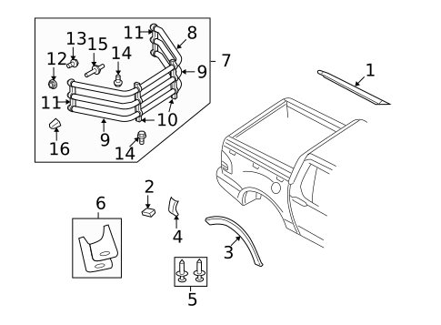 Exterior Trim - Pick UP Box for 2010 Ford Explorer Sport Trac #0