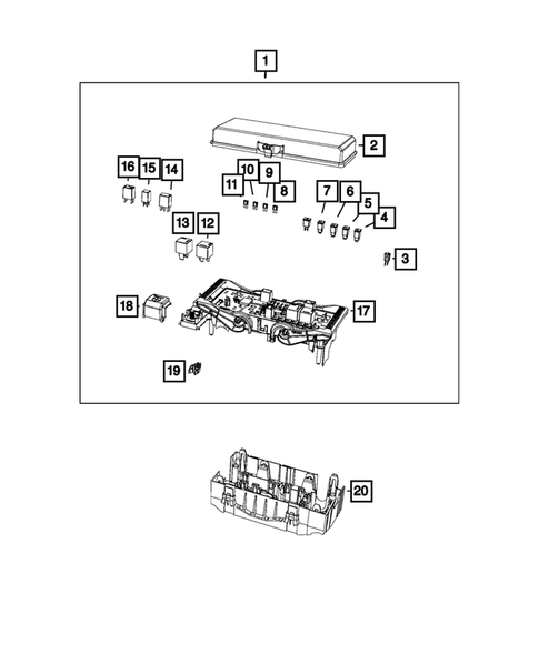 Power Distribution, Fuse Block, Junction Block, Relays and Fuses for 2019 Dodge Journey #0
