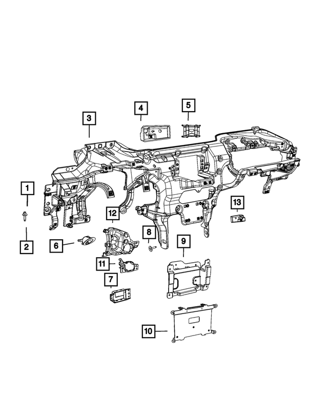 « 68507215AA –  : Panneau D`instruments Support pour Mopar Image »