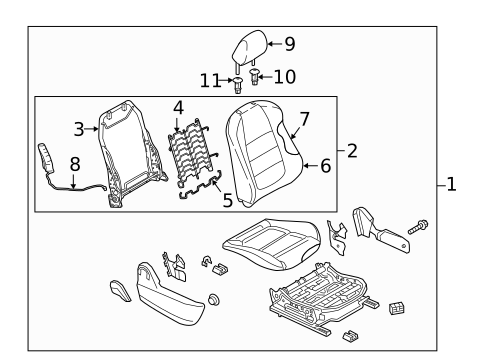 Passenger Seat Components for 2018 Mazda 3 #0