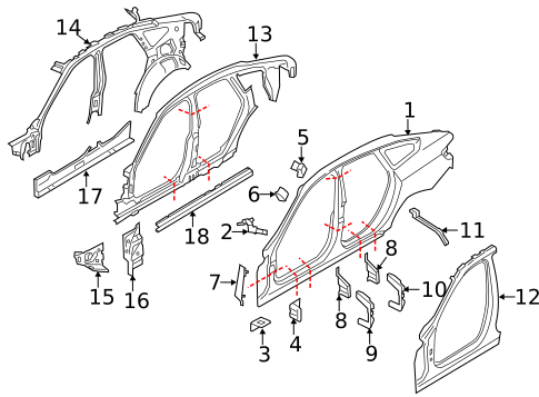 Hinge Pillar for 2015 BMW 335i GT xDrive #0
