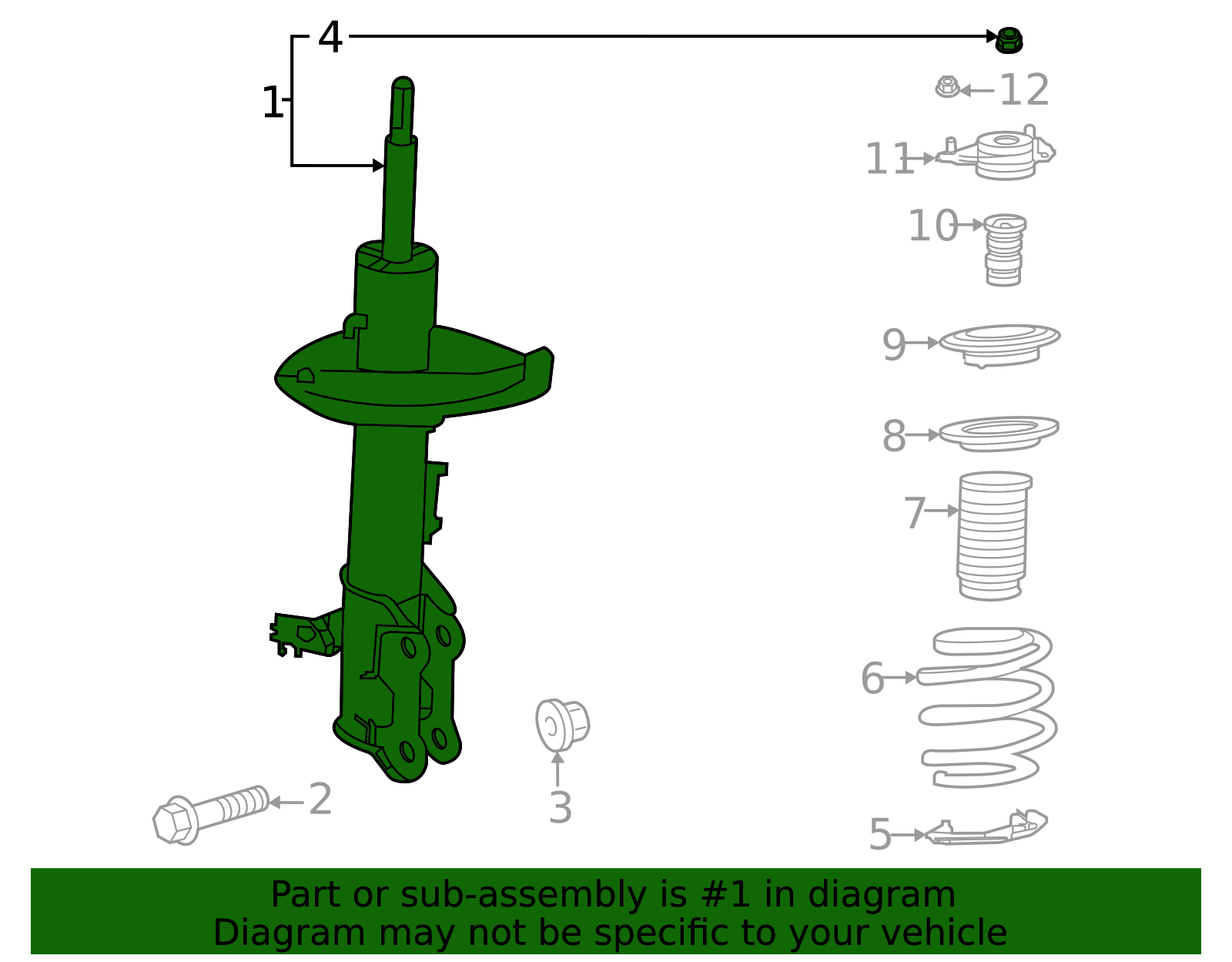 48510-8Z472 - Suspension Strut 2021-2025 Toyota Sienna