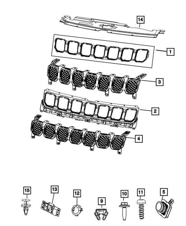 68607803AA - Exterior Ornamentation: Radiator Grille Trim Ring Kit for Mopar Image image
