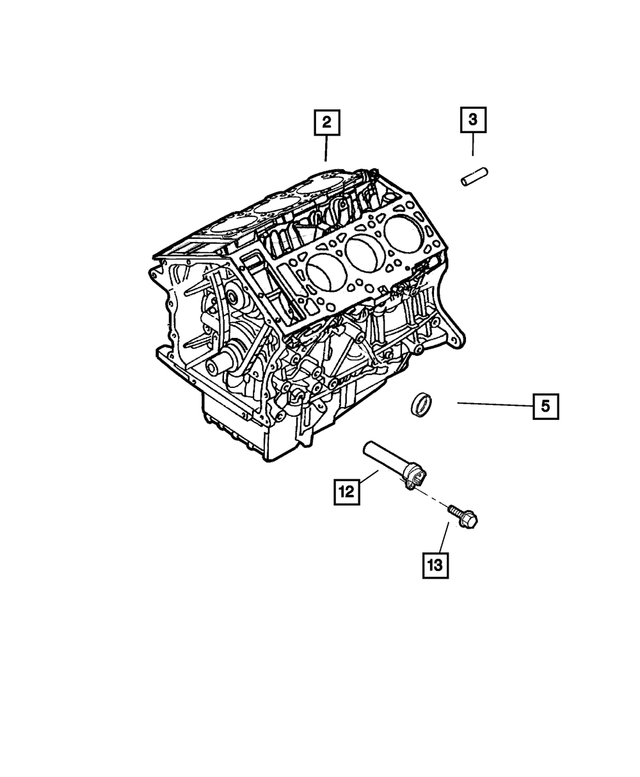 RL018727AC - Engine 2.7L Six Cylinder: Short Block for Mopar Image