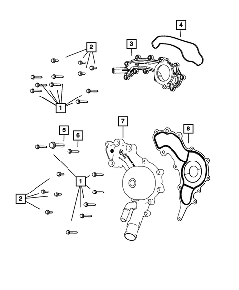 Water Pump and Related Parts for 2019 Dodge Challenger #0
