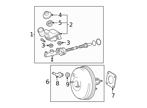 Master Cylinder - Components On Dash Panel for 2008 Toyota Matrix #0
