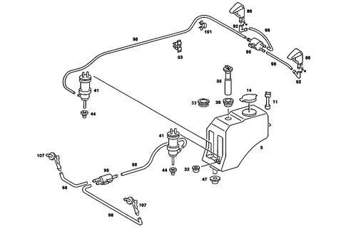 Pane Washer, Headlamp Wiper/Washer for 1989 Mercedes-Benz 190E #0