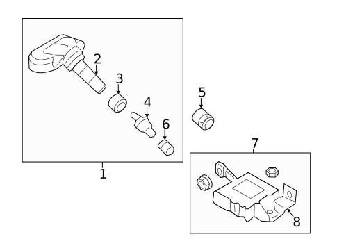 Tire Pressure Monitor Components for 2010 Hyundai Genesis Coupe #0