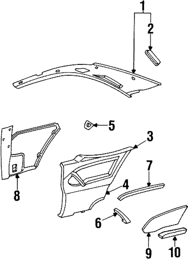 14069048267C79 - Body: Upper Quarter Trim for Mercedes-Benz Image