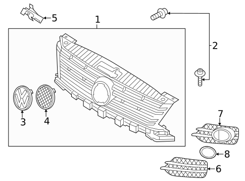 Grille for 2017 Volkswagen Tiguan Limited #0