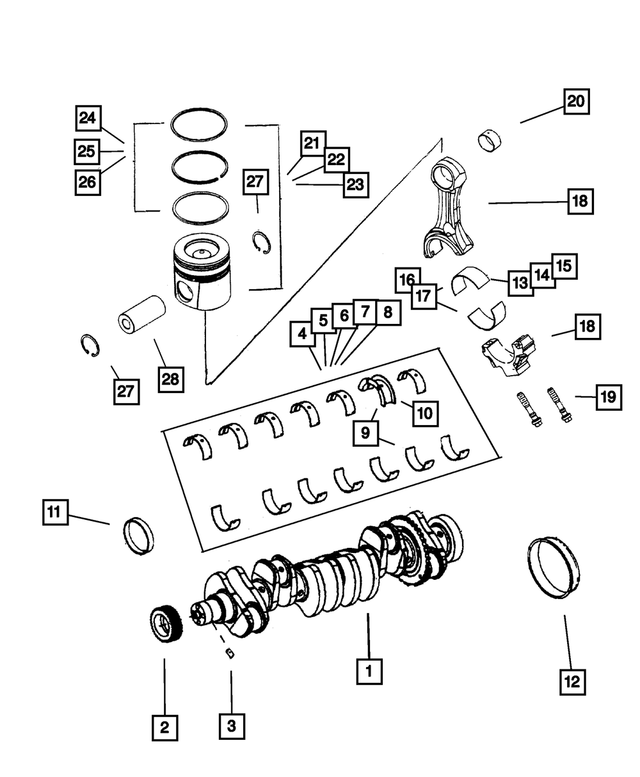 68054213AA - Engine 5.9L Six Cylinder (Diesel): Crankshaft for Mopar Image