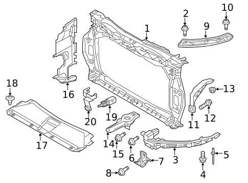 Radiator Support for 2017 Audi Q3 Quattro #0