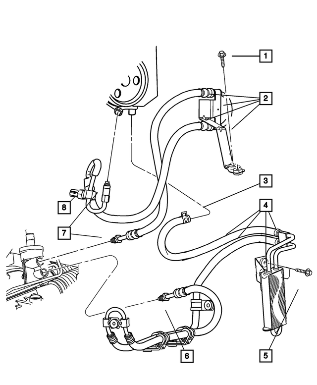 52088714AI - Steering: Power Steering Pressure Hose for Mopar Image