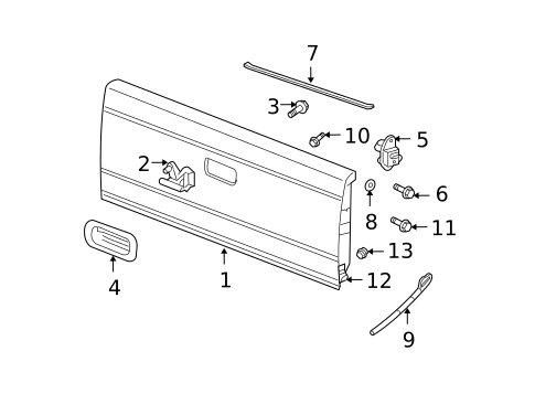 Tailgate for 2003 Dodge Dakota #0
