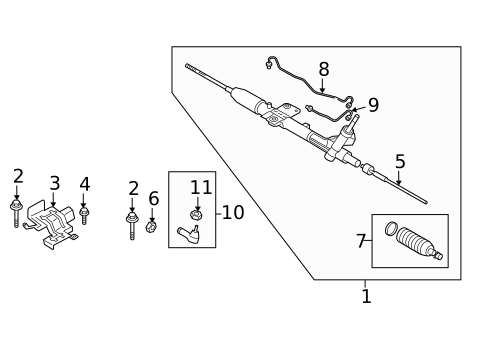 Steering Gear for 2009 Mitsubishi Lancer #0