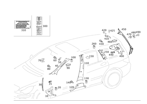 Paneling for a, B, C and D-Pillars for 2007 Mercedes-Benz R350 #0