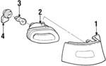 F7CZ15500AG - Electrical: Back Up Light Assembly for Ford: Escort | Mercury: Tracer Image