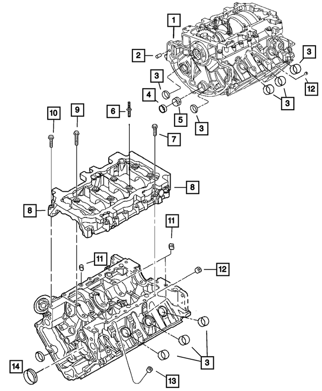 RL049272AA - Engine 3.7L Six Cylinder [EKG]: Short Block Engine for Mopar Image
