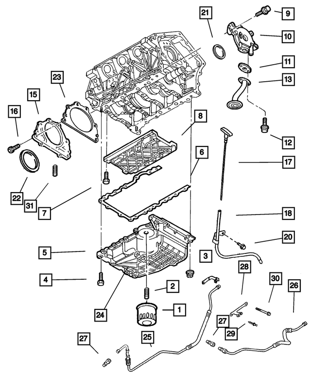 4663999AC - Engine 2.7L Six Cylinder: Windage Tray for Mopar Image image