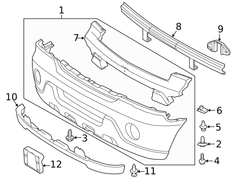 Bumper & Components - Front for 2004 Lincoln Aviator #0