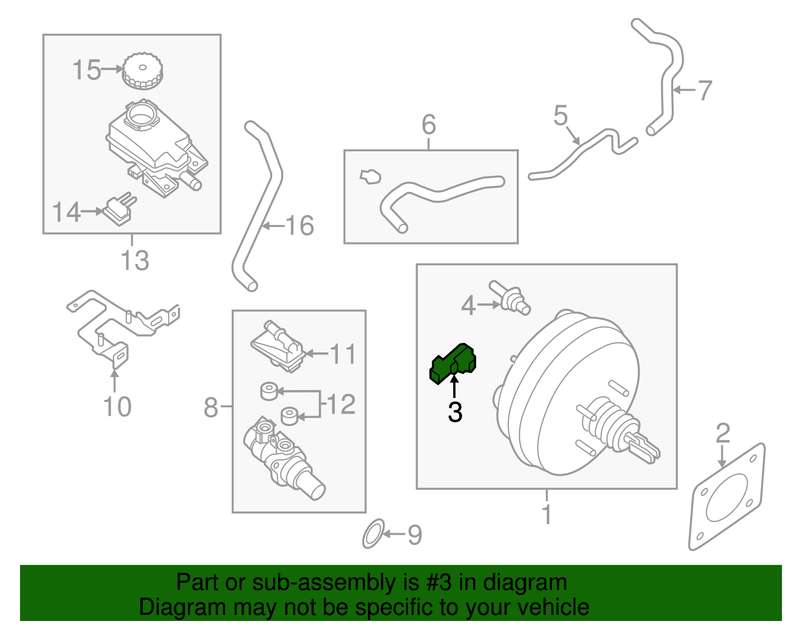 Brake Booster Sensor 25085-3JA0A For Nissan Altima Pathfinder QX60 2013 - View #5