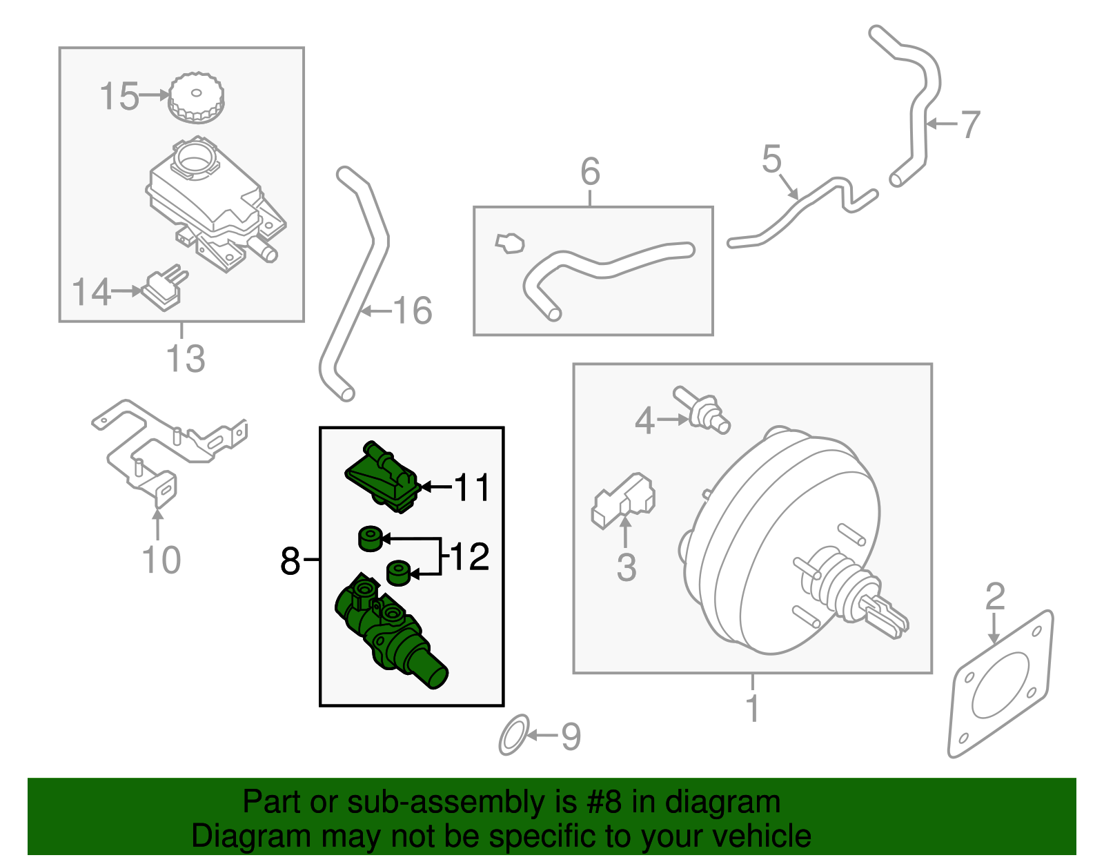 2014-2020 Infiniti QX60 Brake Master Cylinder Fluid Reservoir Tank 46090 3JV0A