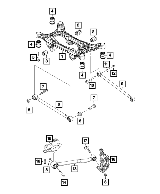 6511767AA - Rear Suspension: Hex Head Bolt for Dodge: Hornet | Fiat: 500X | Jeep: Compass, Renegade Image