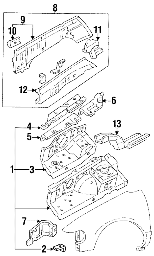 F3XY16C275A - Body: Upper Reinforced for Ford Image
