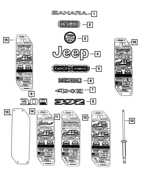 Nameplates for 2023 Jeep Wrangler #0